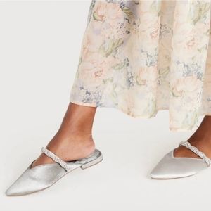 Birdies Silver The Swan Pointed Toe Flats